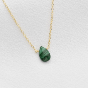 Green Malachite Necklace, Genuine Malachite Green Stone Necklace