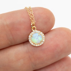 Opal Necklace, Gold Opal Necklace, Small Drop Opal Necklace, Delicate Opal Necklace