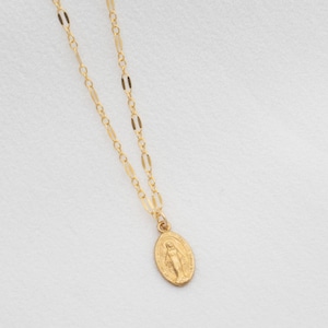 Virgin Mary Necklace, Gold Miraculous Medal Necklace, Blessed Mother Necklace, Religious Jewelry
