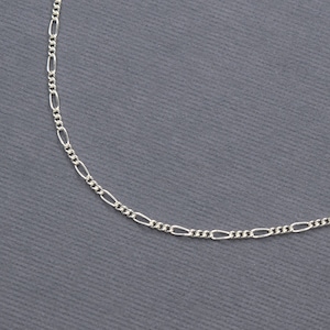 Sterling Silver Figaro Chain Necklace, Figaro Link Necklace