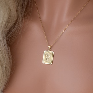 Gold Letter Necklace, Alphabet Letter Personalized Necklace