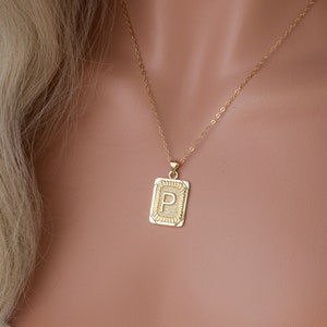 Gold Letter Necklace, Alphabet Letter Personalized Necklace