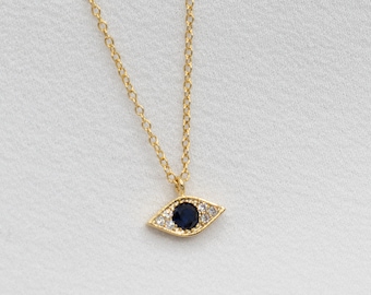 Collier mauvais œil, colliers en or bleu pour femme