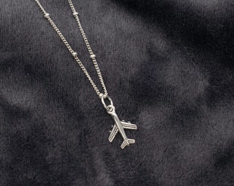 925 sterlingzilveren vliegtuigketting. Cadeau voor reiziger