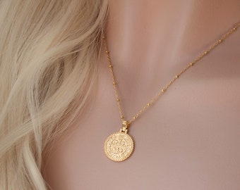 Gold Filled St Benedict Necklace, Gold Cross Necklace, Gift for Women Saint