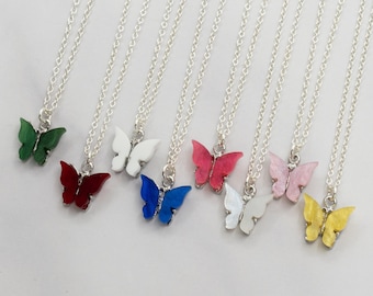 Collar de mariposa, collar de plata con mariposa pequeña, tú eliges el color
