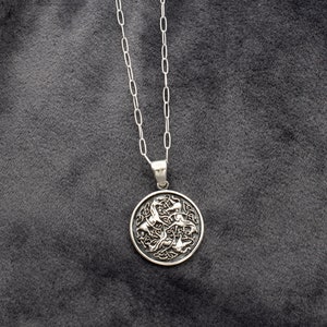 925 Sterling Silver Epona Horses Necklace