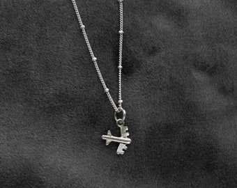 925 sterlingzilveren vliegtuigketting, cadeau voor reiziger, vliegtuigbedel zilveren vliegtuigketting
