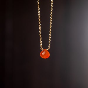 Carnelian Necklace, Natural Orange Stone Necklace, Healing Stone