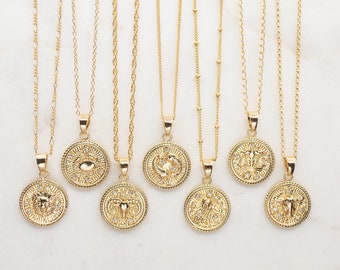 18k Gold Filled Dainty Zodiac Necklace