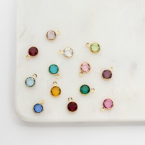 Add a 6mm Swarovski Birthstone European Crystal Charm, Add On for Necklace or Bracelet, Gold, Silver, Rose Gold