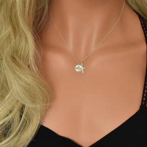 Sacred Heart of Jesus Necklace, Sterling Silver Sacred Heart of Jesus Religious Medal Necklace