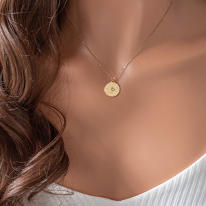 Opal Star Coin Necklace, Starry Night Opal Necklace, Dainty Opal Necklace