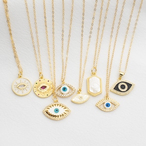 Evil eye necklace, Eye of Protection Coin Necklace
