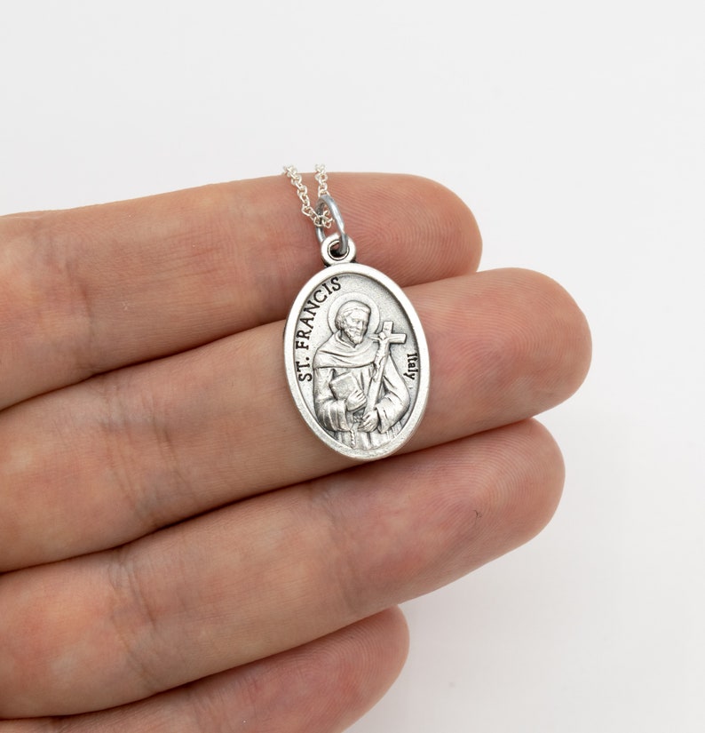 Saint Francis of Assisi Silver Medal Necklace - Etsy