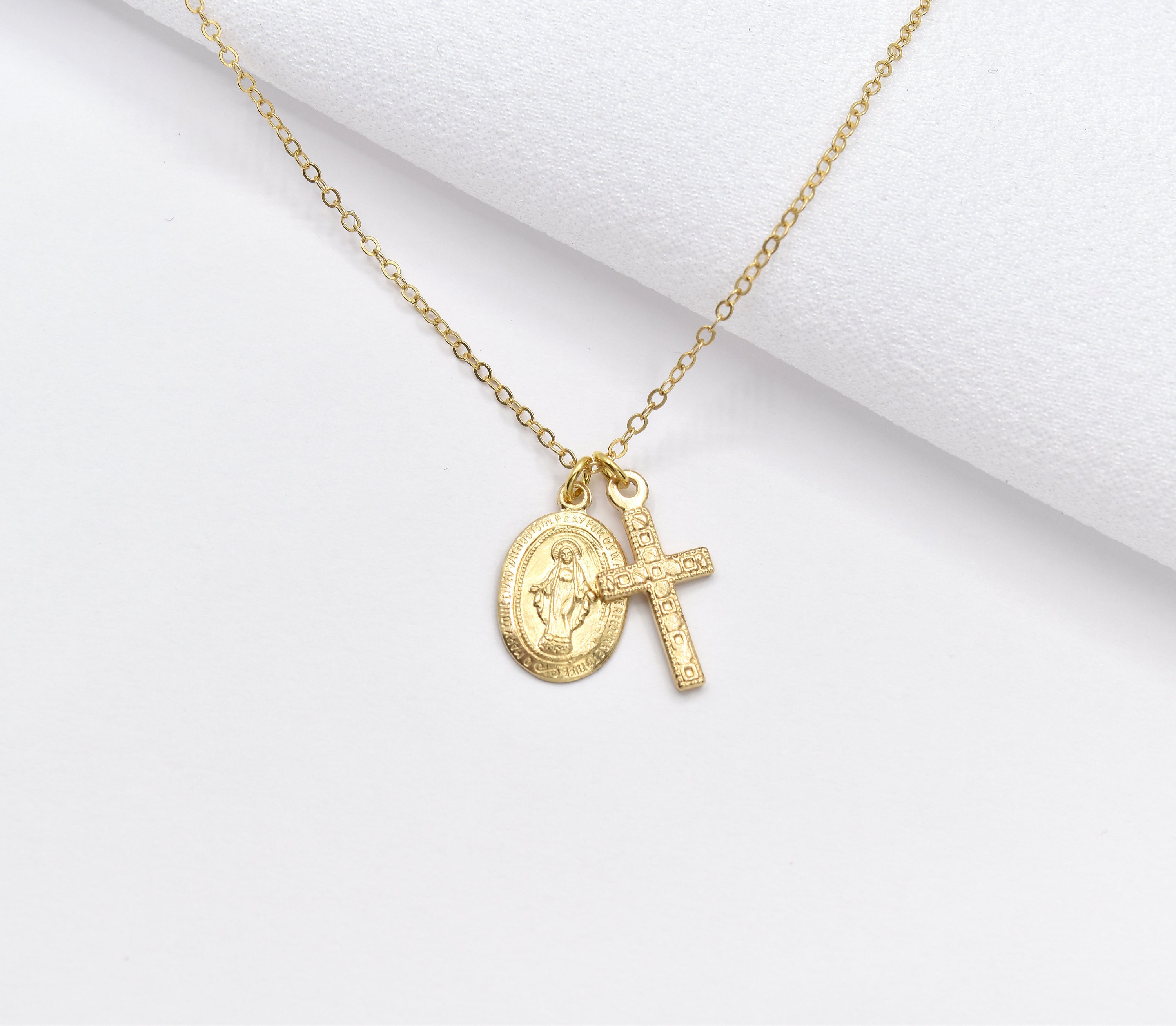 14K Gold Yellow Oval Blessed Mother Virgin Mary, Our Lady of Guadalupe ...