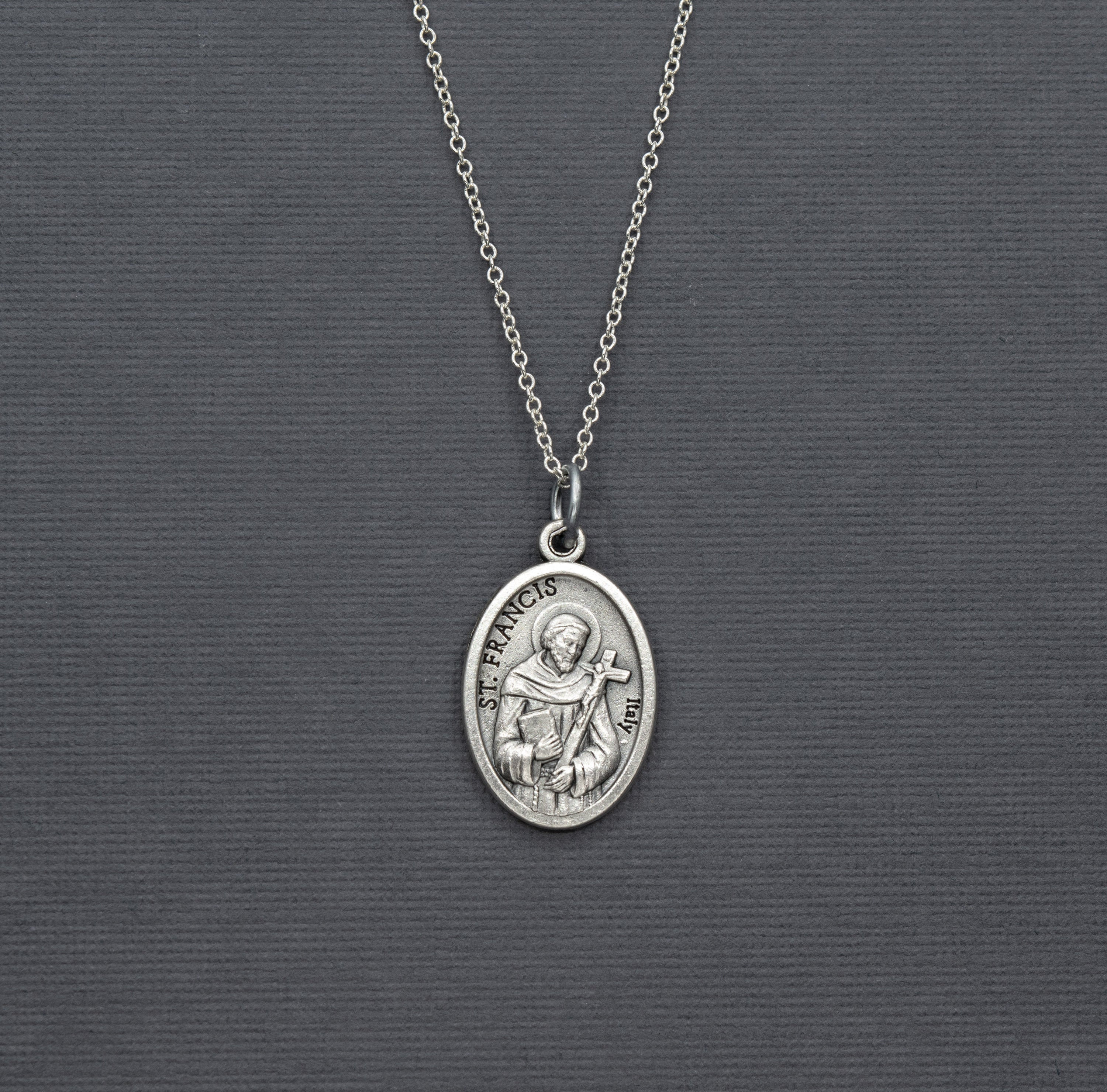 Saint Francis of Assisi Silver Medal Necklace - Etsy