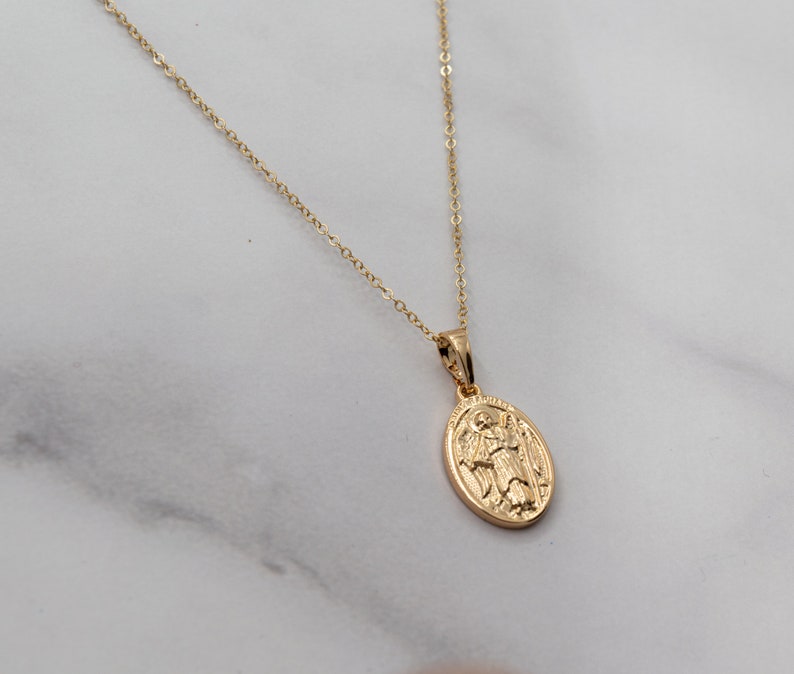 Gold Filled St. Raphael the Archangel Saint Medal Necklace Etsy