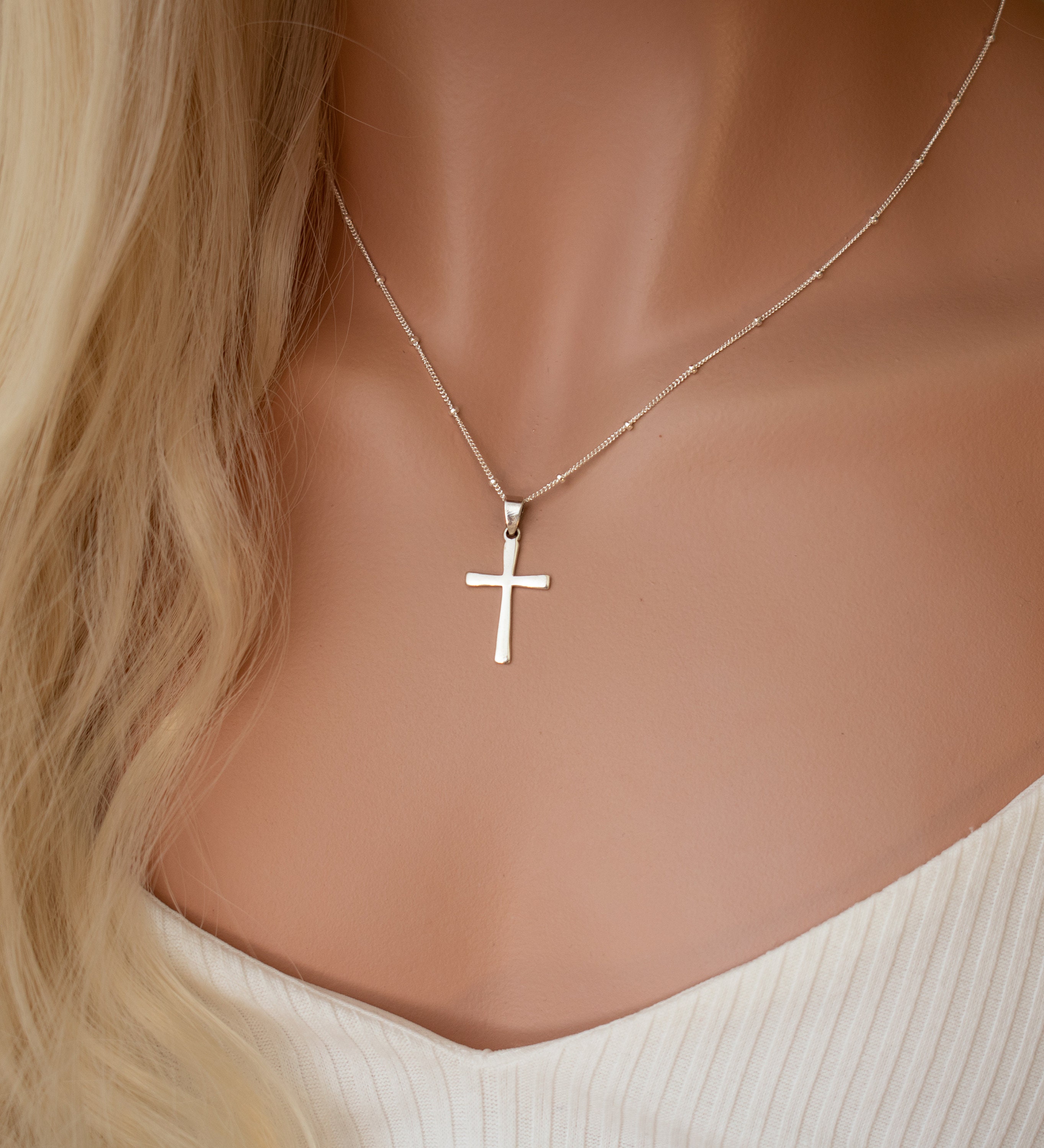 Simple Layer Necklace Chains, Girl / Women Collar Pedant, Cross Choker  Chain, Fake Silver Gold Plated Necklaces, Womens Neck Accessory