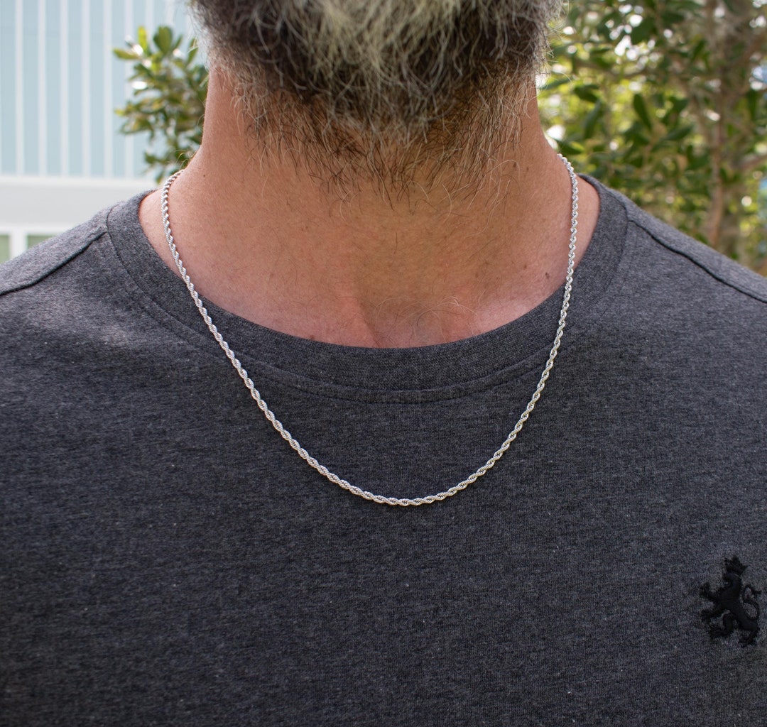 Rope Chain 22 Inch Stainless Steel Rope Chain Necklace For Men