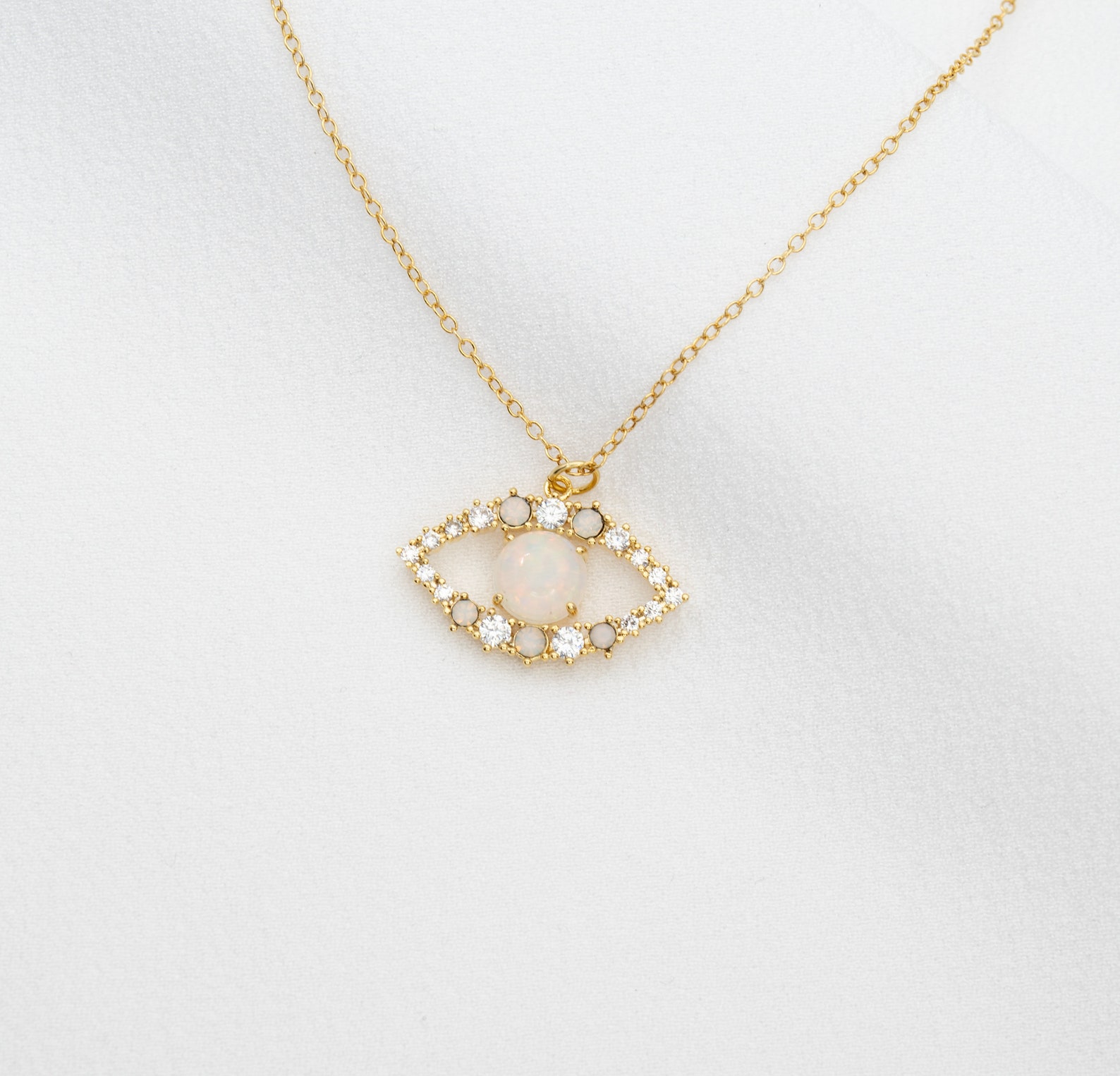 Evil eye opal necklace Clearance