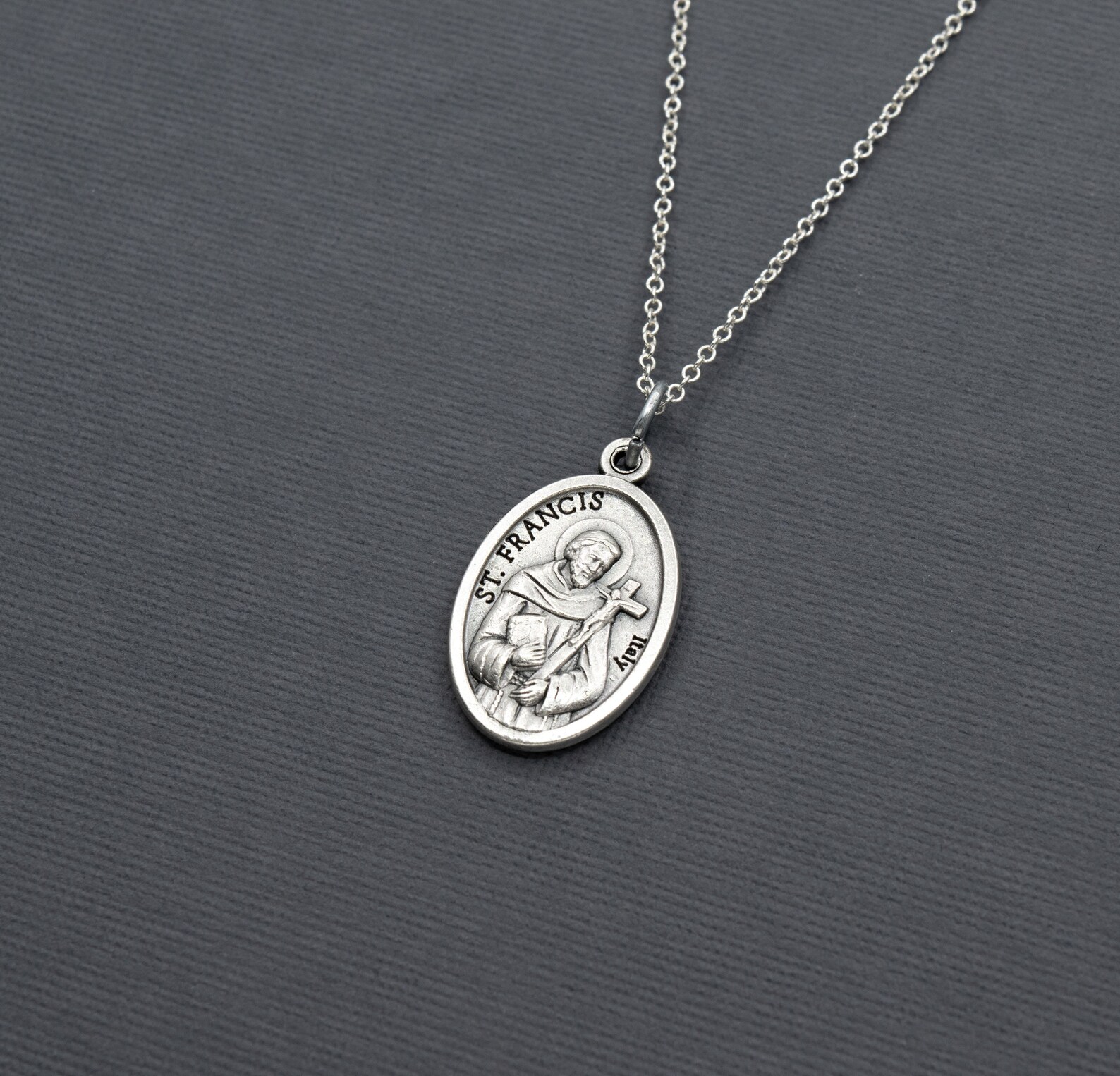 Saint Francis of Assisi Silver Medal Necklace - Etsy