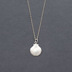 925 Sterling Silver Shell Necklace, Tiny Shell Necklace image 3