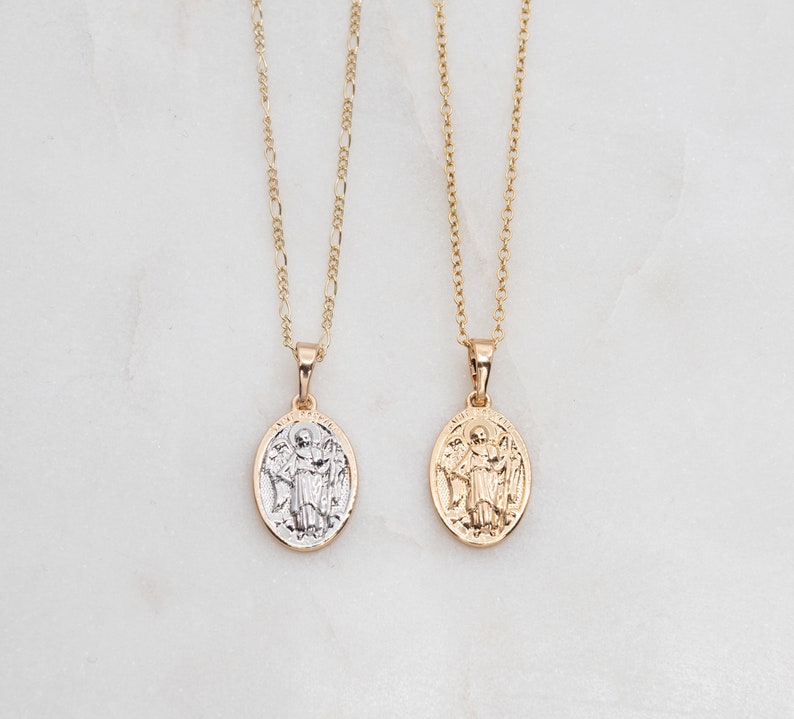 St. Raphael the Archangel Necklace White Gold Filled St. Etsy