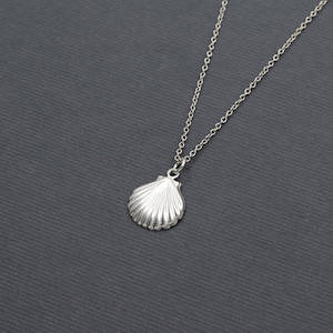 925 Sterling Silver Shell Necklace, Tiny Shell Necklace image 5