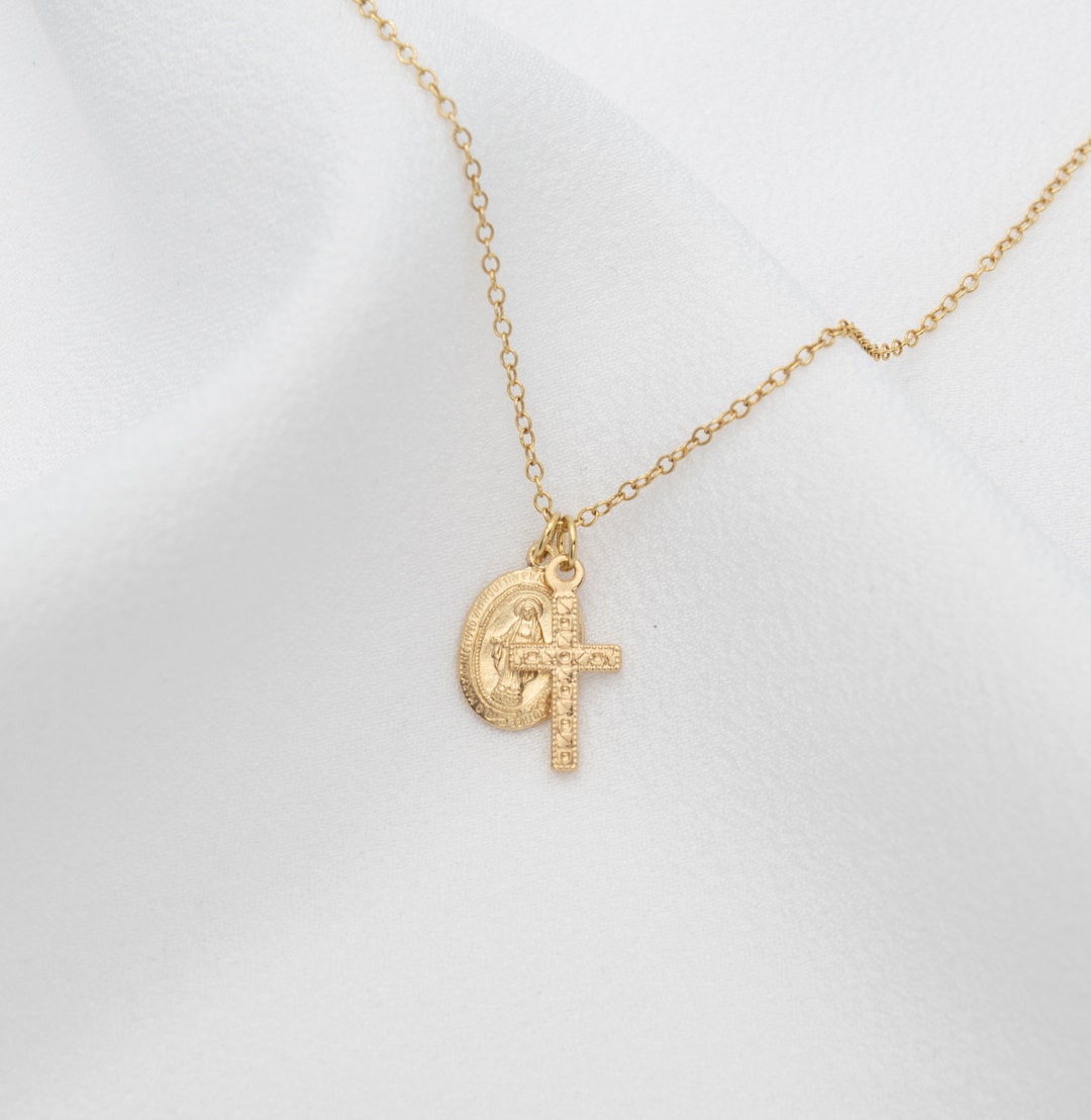 14K Gold Yellow Oval Blessed Mother Virgin Mary, Our Lady of Guadalupe ...
