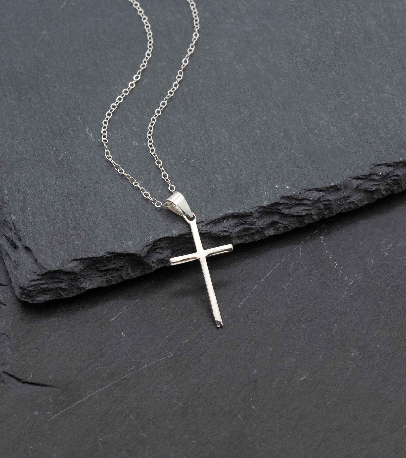 925 Sterling Silver Cross Necklace, Religious Jewelry Gift - Etsy