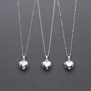 925 Sterling Silver High Polish Heart Locket Necklace image 3