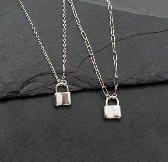 925 Sterling Silver Lock Necklace