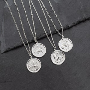 Silver Zodiac Necklace, Astrology Jewelry, Horoscope Necklace, Dainty Zodiac Necklace