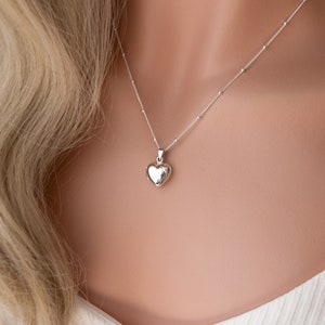 925 Sterling Silver High Polish Heart Locket Necklace image 4