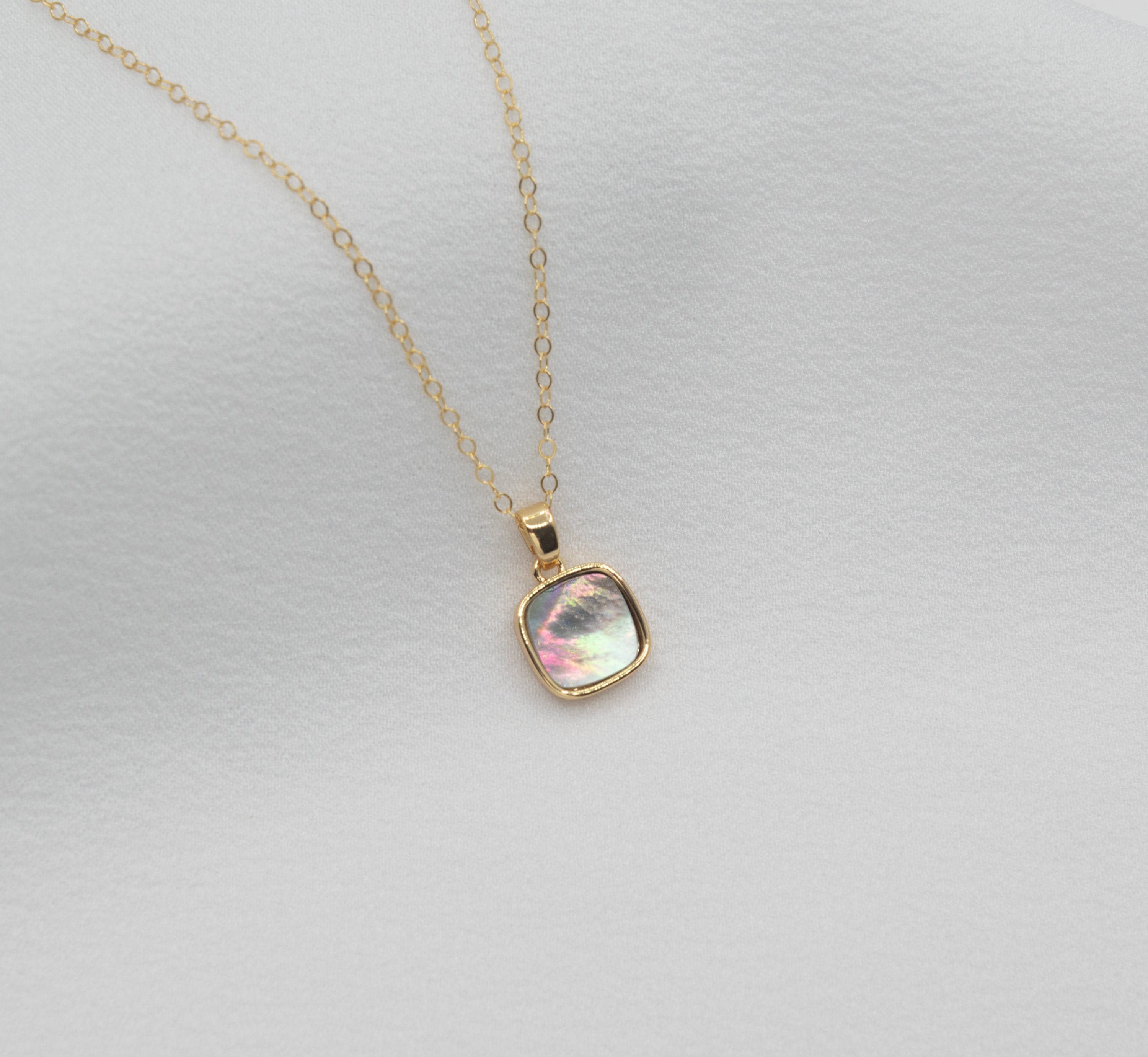 Mother Of Pearl & Droplet Necklace In Gold Plate main image 1