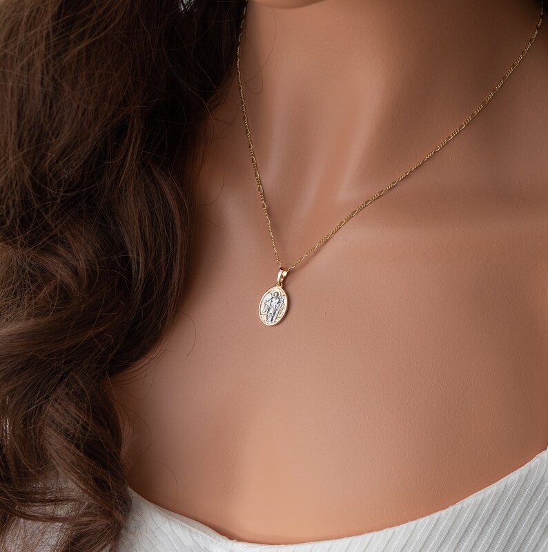 St. Raphael the Archangel Necklace White Gold Filled St. Etsy