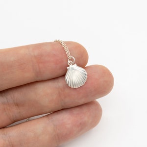 925 Sterling Silver Shell Necklace, Tiny Shell Necklace image 7