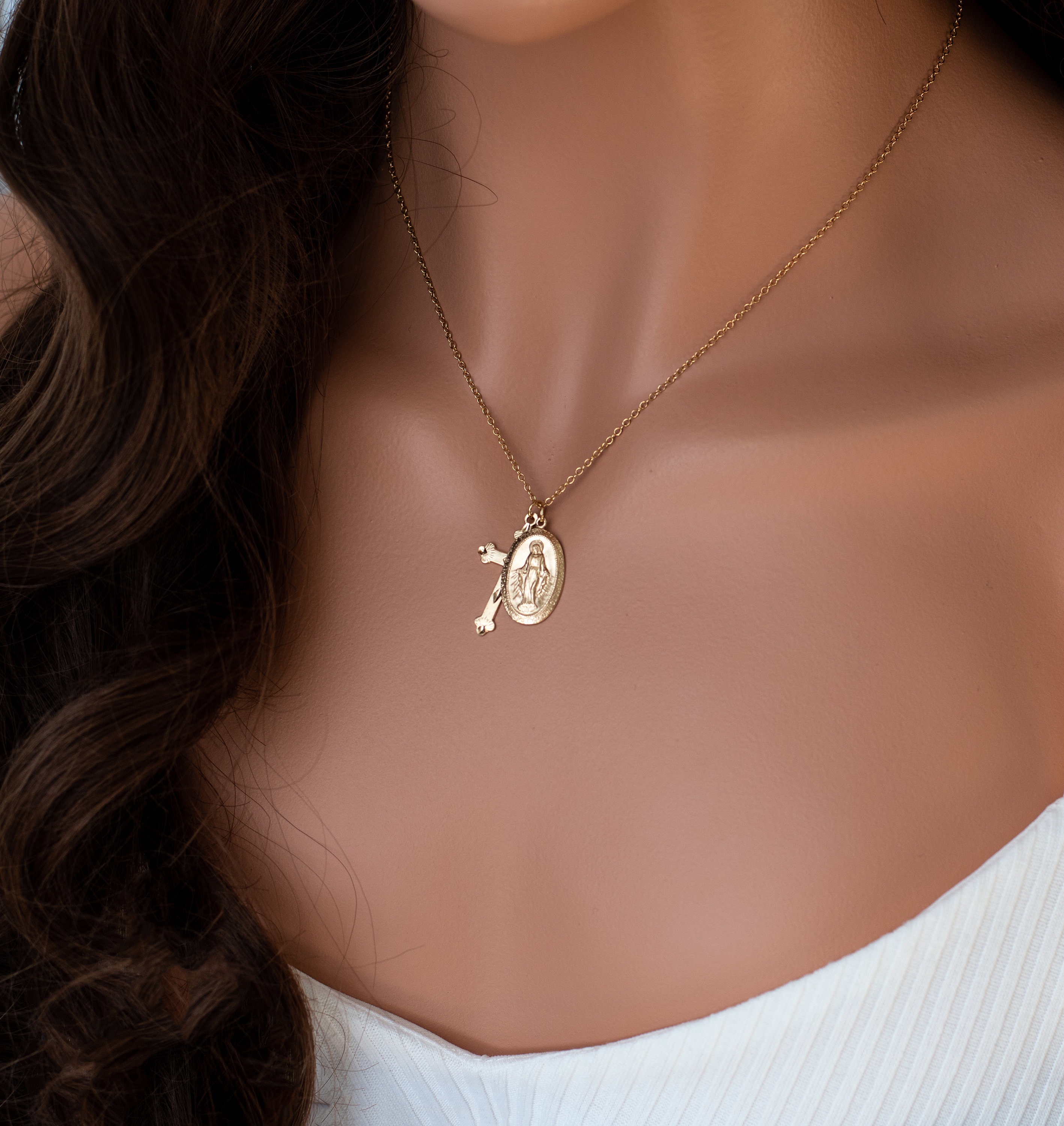 14K Gold Filled Blessed Mother Virgin Mary Our Lady of Guadalupe ...