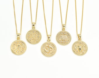 Gold Filled Zodiac Necklace, Astrology Jewelry, Horoscope Necklace, Dainty Zodiac Necklace