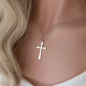 925 Sterling Silver Cross Necklace, Religious Jewelry Gift