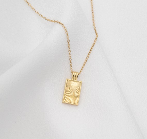 Rising Sun Medallion Necklace 24k Gold 