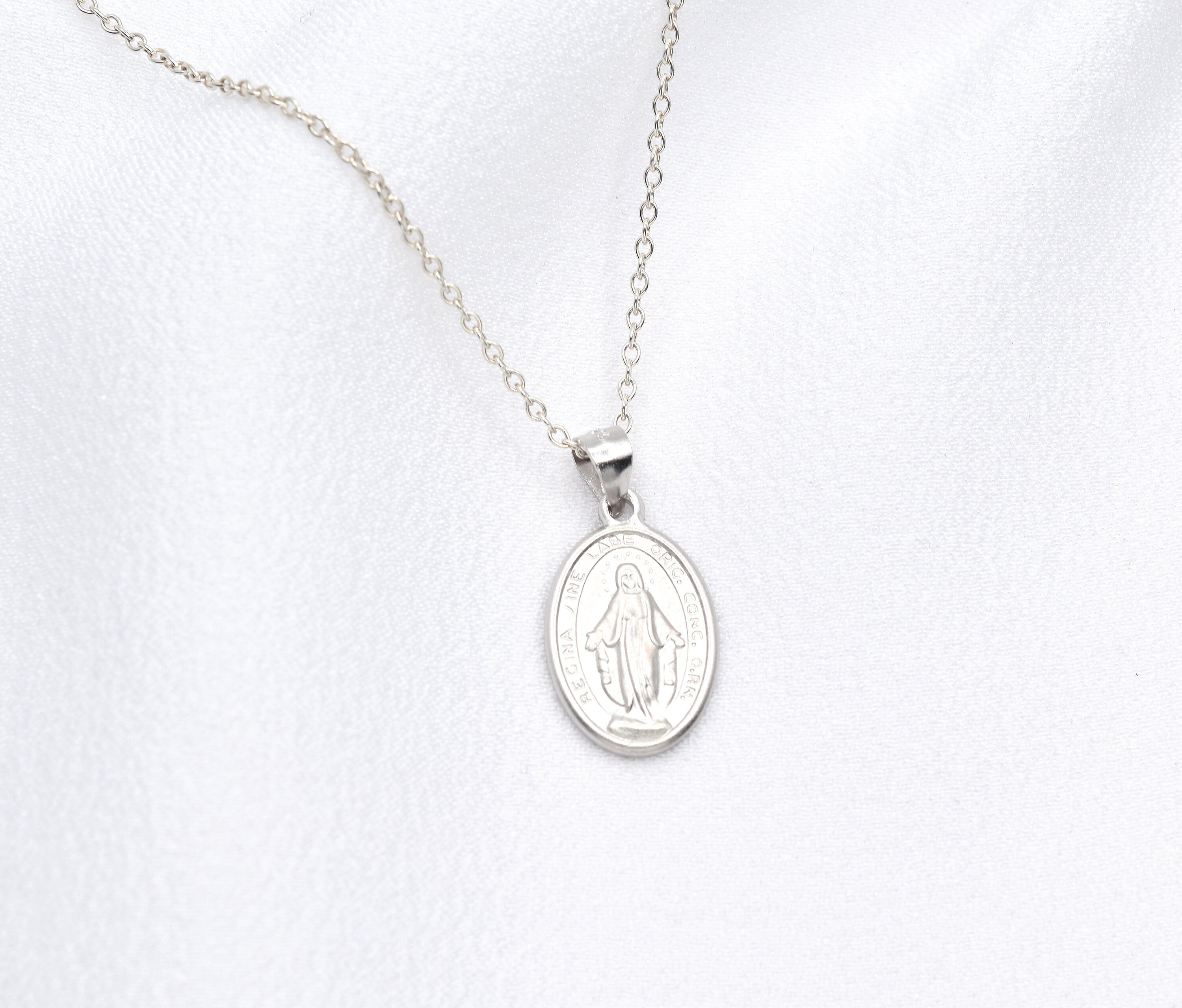 925 Sterling Silver Virgin Mary Necklace, Delicate Necklace With Virgin ...