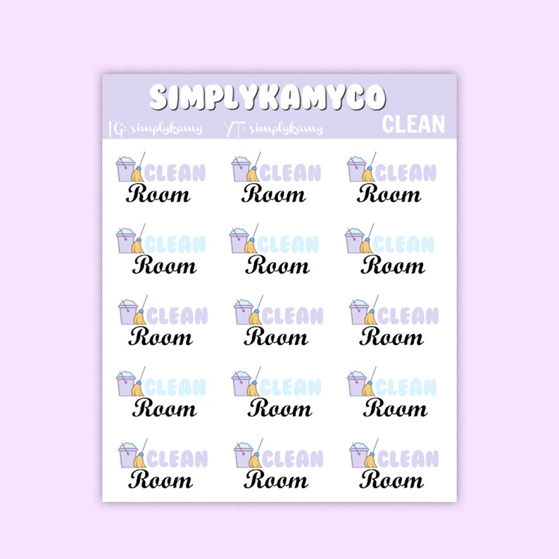 Clean Room Stickers Etsy
