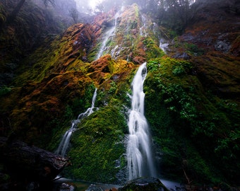Moon Waterfall - Digital Download Photography, Landscape Poster, Natural Photo, Wall Art Decor, Artwork Print, Scenic Beautiful Oregon