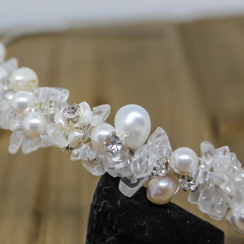 Crystal Crown Quartz Crown Quartz Bridal Tiara Pearl and Etsy