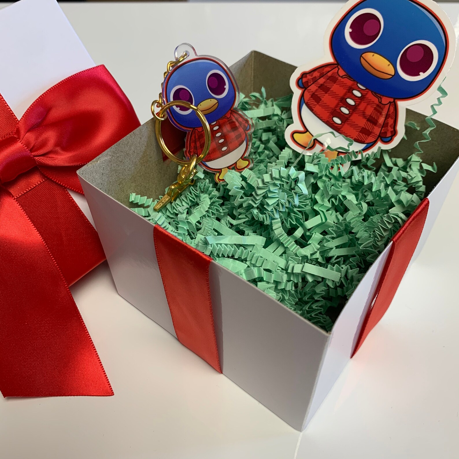 Small Animal Crossing Themed Gift Box with Ribbon and Bow / Etsy