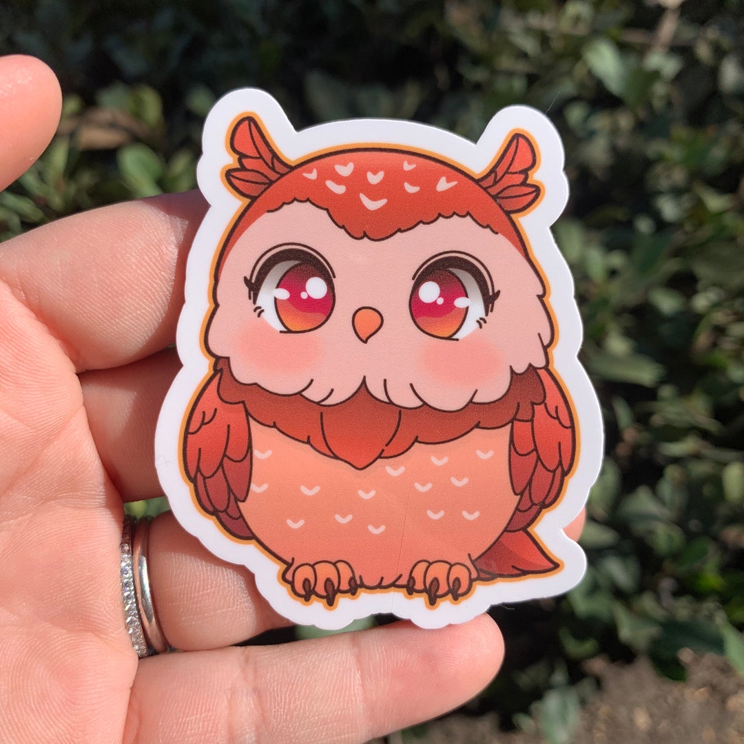 Owl Vinyl Sticker / Waterproof Etsy
