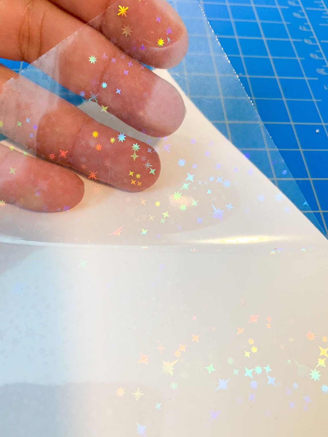 Holographic Stars Selfadhesive Overlay Lamination Sheet Etsy