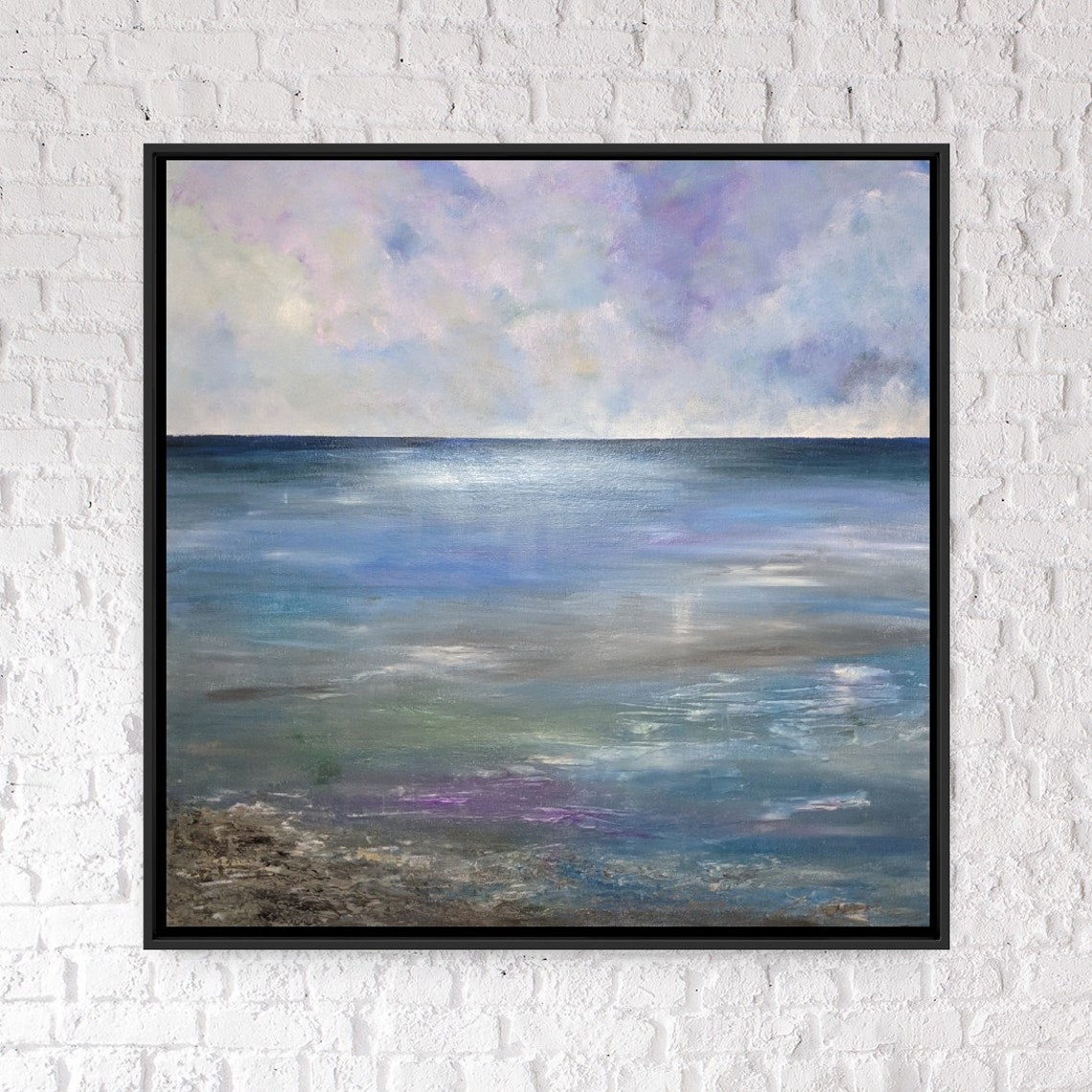 Abstract ocean painting relaxing wall art calming wall art Etsy